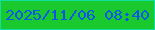 文字の大きさ：2、枠の色：10dea1、背景の色：19c92d、文字の色：0a56ed 無料ブログパーツのブログ時計