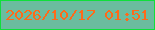 文字の大きさ：2、枠の色：10df3b、背景の色：6bbc9f、文字の色：ff6919 無料ブログパーツのブログ時計