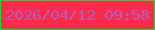 文字の大きさ：3、枠の色：10df3b、背景の色：ff2a4a、文字の色：af5dc3 無料ブログパーツのブログ時計