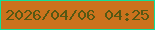 文字の大きさ：2、枠の色：10df99、背景の色：cb721d、文字の色：565813 無料ブログパーツのブログ時計