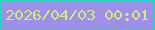文字の大きさ：2、枠の色：10dfb8、背景の色：9c90eb、文字の色：d4ea7a 無料ブログパーツのブログ時計
