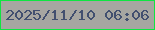 文字の大きさ：3、枠の色：10e541、背景の色：a7a6a1、文字の色：424f6f 無料ブログパーツのブログ時計