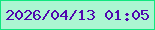 文字の大きさ：5、枠の色：10e77f、背景の色：abf6d2、文字の色：5107ae 無料ブログパーツのブログ時計