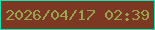 文字の大きさ：2、枠の色：10e8b5、背景の色：7d3823、文字の色：98a550 無料ブログパーツのブログ時計