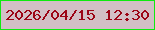 文字の大きさ：2、枠の色：10ea10、背景の色：d3bfc6、文字の色：9c0416 無料ブログパーツのブログ時計