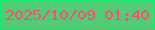 文字の大きさ：5、枠の色：10eb6c、背景の色：54cb76、文字の色：f95067 無料ブログパーツのブログ時計