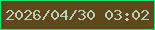 文字の大きさ：2、枠の色：10ec75、背景の色：60481c、文字の色：b5cfbb 無料ブログパーツのブログ時計