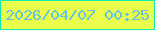 文字の大きさ：5、枠の色：10ecaf、背景の色：eafd4b、文字の色：63c6de 無料ブログパーツのブログ時計
