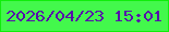 文字の大きさ：5、枠の色：10ed0b、背景の色：43f84c、文字の色：5611aa 無料ブログパーツのブログ時計