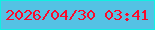 文字の大きさ：1、枠の色：10efe3、背景の色：54c2e4、文字の色：fb0a2b 無料ブログパーツのブログ時計