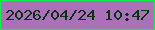 文字の大きさ：3、枠の色：10f04c、背景の色：aa71b9、文字の色：073213 無料ブログパーツのブログ時計