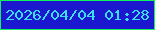 文字の大きさ：2、枠の色：10f358、背景の色：1c18d0、文字の色：3bddf2 無料ブログパーツのブログ時計