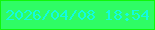 文字の大きさ：1、枠の色：10f60a、背景の色：2ffc65、文字の色：13fae1 無料ブログパーツのブログ時計