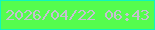 文字の大きさ：2、枠の色：10f6bc、背景の色：55fd4e、文字の色：c5c0d1 無料ブログパーツのブログ時計
