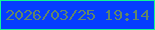 文字の大きさ：2、枠の色：10f796、背景の色：053dff、文字の色：628669 無料ブログパーツのブログ時計