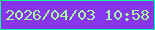 文字の大きさ：3、枠の色：10f89f、背景の色：8736ed、文字の色：a5f5ab 無料ブログパーツのブログ時計