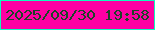 文字の大きさ：5、枠の色：10fabc、背景の色：fe00a3、文字の色：1b4527 無料ブログパーツのブログ時計