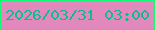 文字の大きさ：1、枠の色：10fb76、背景の色：e189bc、文字の色：08be8e 無料ブログパーツのブログ時計
