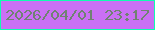 文字の大きさ：5、枠の色：10fdaf、背景の色：ca70f4、文字の色：708272 無料ブログパーツのブログ時計