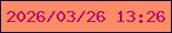 文字の大きさ：4、枠の色：110239、背景の色：fb8c68、文字の色：bc095e 無料ブログパーツのブログ時計