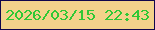 文字の大きさ：5、枠の色：11064c、背景の色：f3d28b、文字の色：2fc835 無料ブログパーツのブログ時計