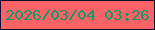 文字の大きさ：1、枠の色：110a2e、背景の色：fb6367、文字の色：109968 無料ブログパーツのブログ時計