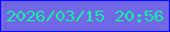 文字の大きさ：4、枠の色：110cfd、背景の色：7168e5、文字の色：12f6a7 無料ブログパーツのブログ時計