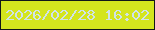 文字の大きさ：5、枠の色：111619、背景の色：d4e51e、文字の色：d0e3e9 無料ブログパーツのブログ時計