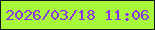 文字の大きさ：4、枠の色：11161d、背景の色：a7f73b、文字の色：8b35e2 無料ブログパーツのブログ時計