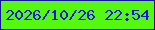 文字の大きさ：4、枠の色：111695、背景の色：54f90f、文字の色：1516e4 無料ブログパーツのブログ時計