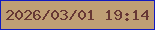 文字の大きさ：2、枠の色：111ac1、背景の色：bf9f75、文字の色：673834 無料ブログパーツのブログ時計