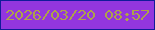 文字の大きさ：4、枠の色：111b9a、背景の色：9336de、文字の色：aea249 無料ブログパーツのブログ時計