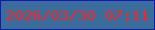 文字の大きさ：3、枠の色：111bad、背景の色：3a6c9c、文字の色：f22928 無料ブログパーツのブログ時計