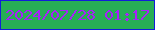 文字の大きさ：4、枠の色：111dd8、背景の色：27ae55、文字の色：a820fa 無料ブログパーツのブログ時計