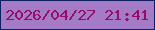 文字の大きさ：5、枠の色：111e5f、背景の色：a47bc7、文字の色：980b68 無料ブログパーツのブログ時計