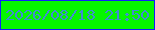 文字の大きさ：1、枠の色：111efc、背景の色：05f600、文字の色：408cd2 無料ブログパーツのブログ時計