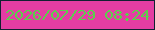 文字の大きさ：1、枠の色：112032、背景の色：e43da3、文字の色：5bcf4c 無料ブログパーツのブログ時計