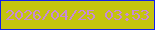 文字の大きさ：3、枠の色：1120ea、背景の色：c4c40e、文字の色：c88ad5 無料ブログパーツのブログ時計