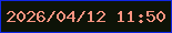 文字の大きさ：2、枠の色：1127e3、背景の色：0d1307、文字の色：fb9581 無料ブログパーツのブログ時計