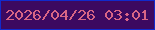 文字の大きさ：5、枠の色：112acc、背景の色：3c0960、文字の色：d86585 無料ブログパーツのブログ時計