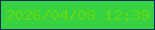 文字の大きさ：5、枠の色：112c5e、背景の色：36d242、文字の色：63d70f 無料ブログパーツのブログ時計