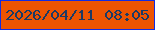 文字の大きさ：5、枠の色：112ce2、背景の色：ed5401、文字の色：1b3a65 無料ブログパーツのブログ時計