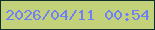 文字の大きさ：2、枠の色：112e2b、背景の色：c3d27a、文字の色：6f7ff5 無料ブログパーツのブログ時計