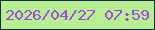 文字の大きさ：3、枠の色：112e43、背景の色：b9ef94、文字の色：9e4ed6 無料ブログパーツのブログ時計