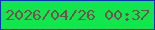 文字の大きさ：4、枠の色：112fbd、背景の色：10e74c、文字の色：715154 無料ブログパーツのブログ時計