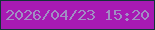 文字の大きさ：2、枠の色：113437、背景の色：a71ab3、文字の色：a18ec3 無料ブログパーツのブログ時計