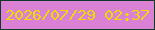 文字の大きさ：2、枠の色：113928、背景の色：da81d6、文字の色：eddc00 無料ブログパーツのブログ時計
