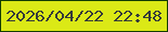 文字の大きさ：1、枠の色：113b01、背景の色：dbe916、文字の色：353a3a 無料ブログパーツのブログ時計
