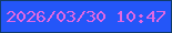 文字の大きさ：5、枠の色：113b69、背景の色：2456f8、文字の色：e168e2 無料ブログパーツのブログ時計