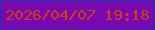 文字の大きさ：3、枠の色：113bb4、背景の色：7908b0、文字の色：c54417 無料ブログパーツのブログ時計